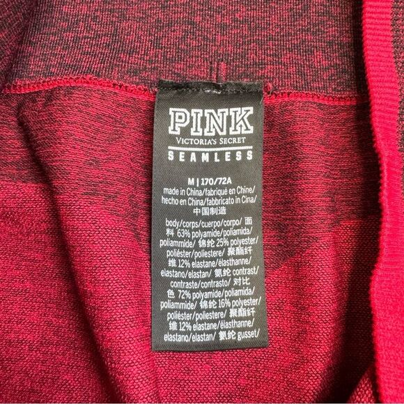 Victoria's Secret VS PINK Womens Seamless Workout Leggings M Med Medium Red Wine - Picture 5 of 9